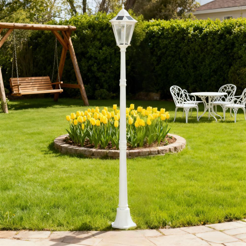 Waterproof Aluminum Outdoor Vintage Street Lamp,Solar Lamp Post Light,Adjustable Brightness, for Garden,Lawn,Pathway,Driveway