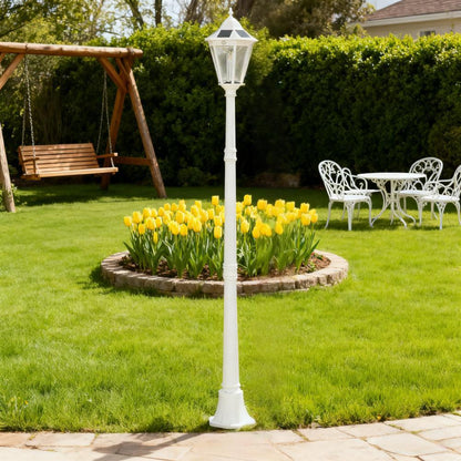 Waterproof Aluminum Outdoor Vintage Street Lamp,Solar Lamp Post Light,Adjustable Brightness, for Garden,Lawn,Pathway,Driveway