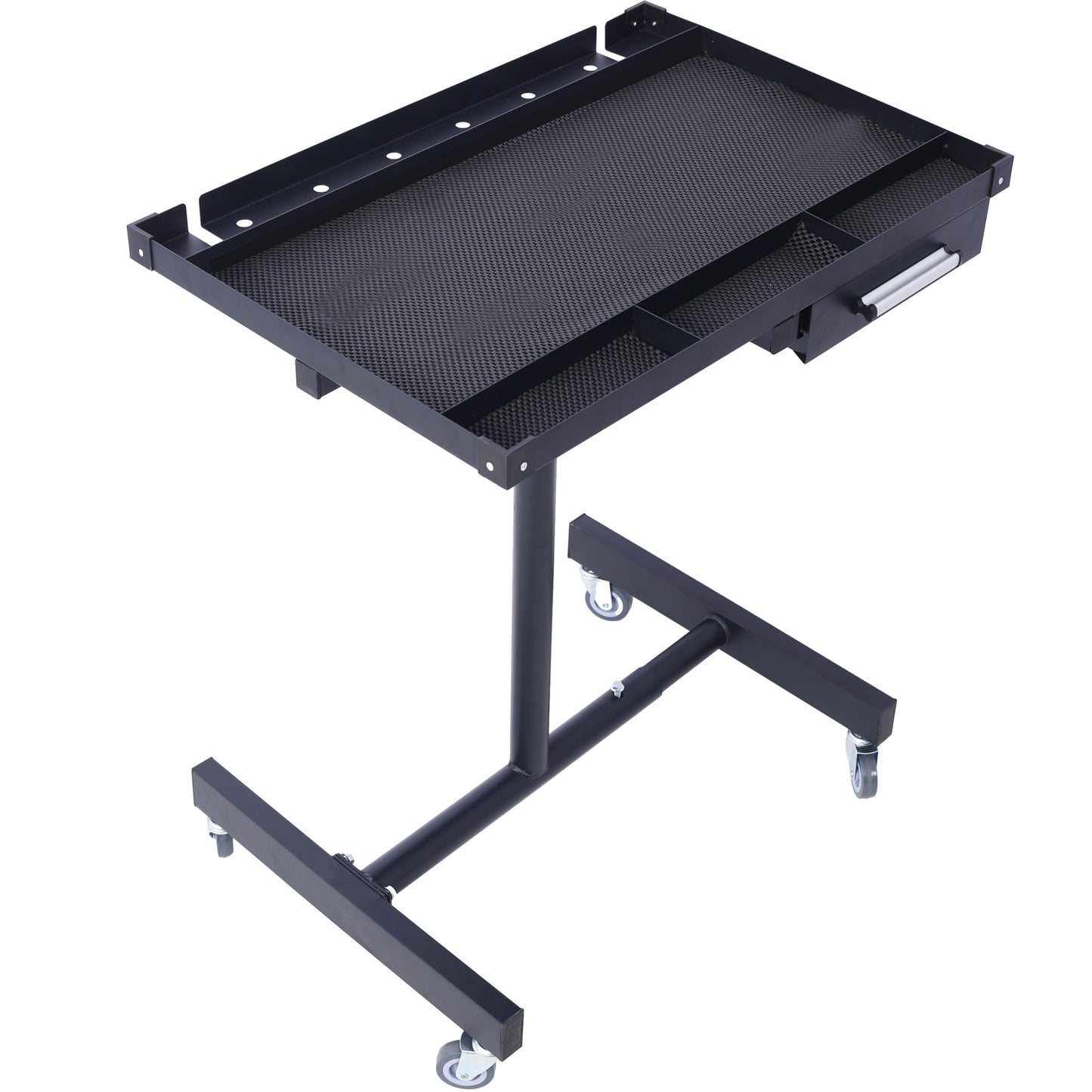 Adjustable Tear Down Work Table with Drawer for Garages, Repair Shops, and DIY, Portable, (4) 2.5' Swivel Casters, 220 Pound Capacity, Rubber Corners, Heavy Duty Steel,black SolidRoot Buy Furniture USA