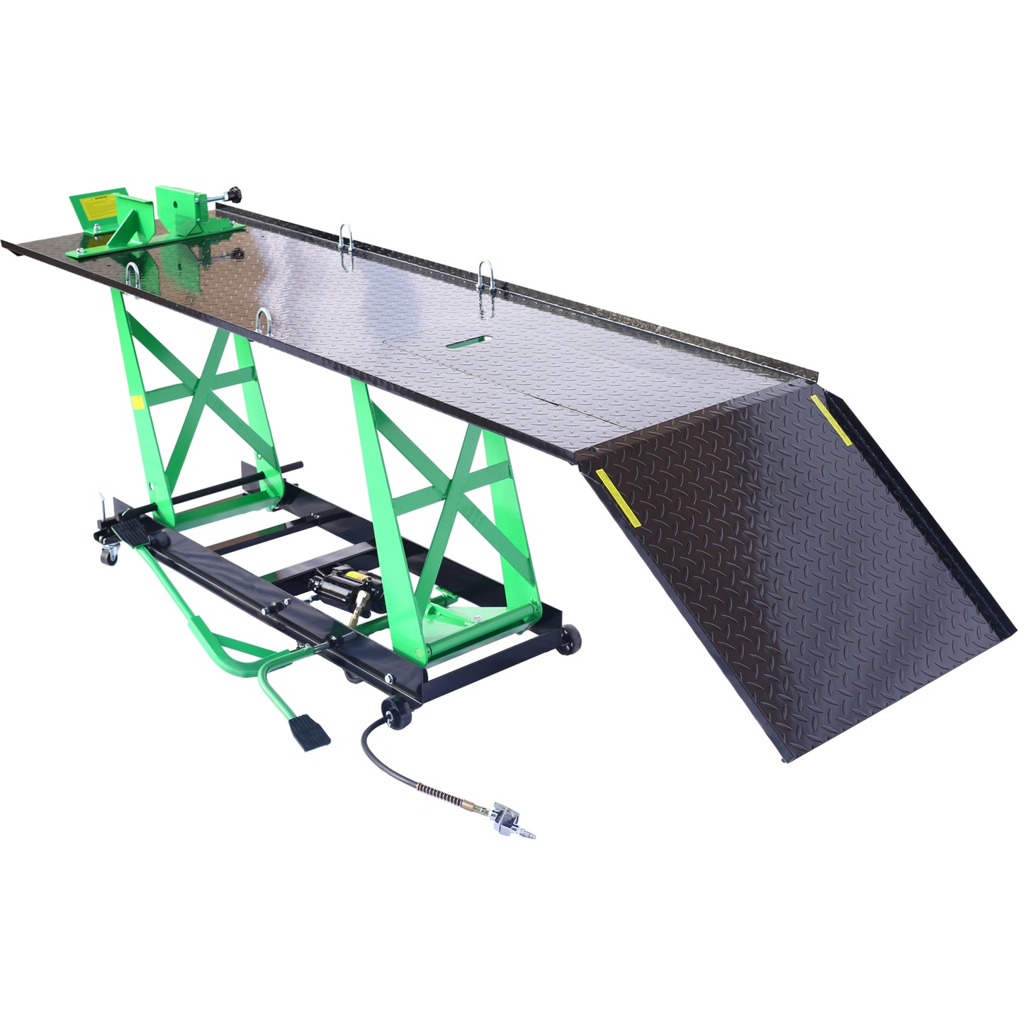 Air Hydraulic Motorcycle Lift, 1000 Lb. Capacity Mobile ATV/Motorcycle Lift Table, Heavy Duty Manual/Pneumatic Jack with Removable Ramp SolidRoot Buy Furniture USA