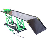 Air Hydraulic Motorcycle Lift, 1000 Lb. Capacity Mobile ATV/Motorcycle Lift Table, Heavy Duty Manual/Pneumatic Jack with Removable Ramp SolidRoot Buy Furniture USA