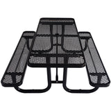 6 ft. Rectangular Outdoor Steel Picnic Table ,BLACK with umbrella pole SolidRoot Buy Furniture USA