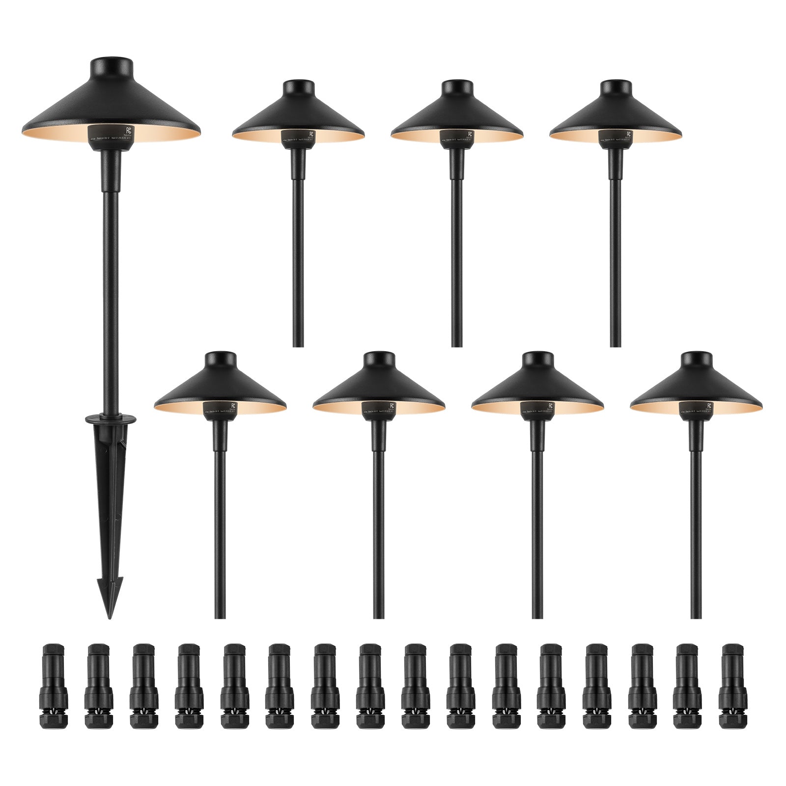 8 Pack Low Voltage Landscape Path Lights, 3W 210LM 12V-24VAC/DC Outdoor LED Pathway Lighting, 3000K Warm White Walkway Lights with Quick Connectors, IP66 Waterproof for Yard Garden Sidewalk - SolidRoot Buy Furniture USA