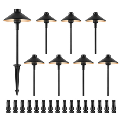8 Pack Low Voltage Landscape Path Lights, 3W 210LM 12V-24VAC/DC Outdoor LED Pathway Lighting, 3000K Warm White Walkway Lights with Quick Connectors, IP66 Waterproof for Yard Garden Sidewalk - SolidRoot Buy Furniture USA