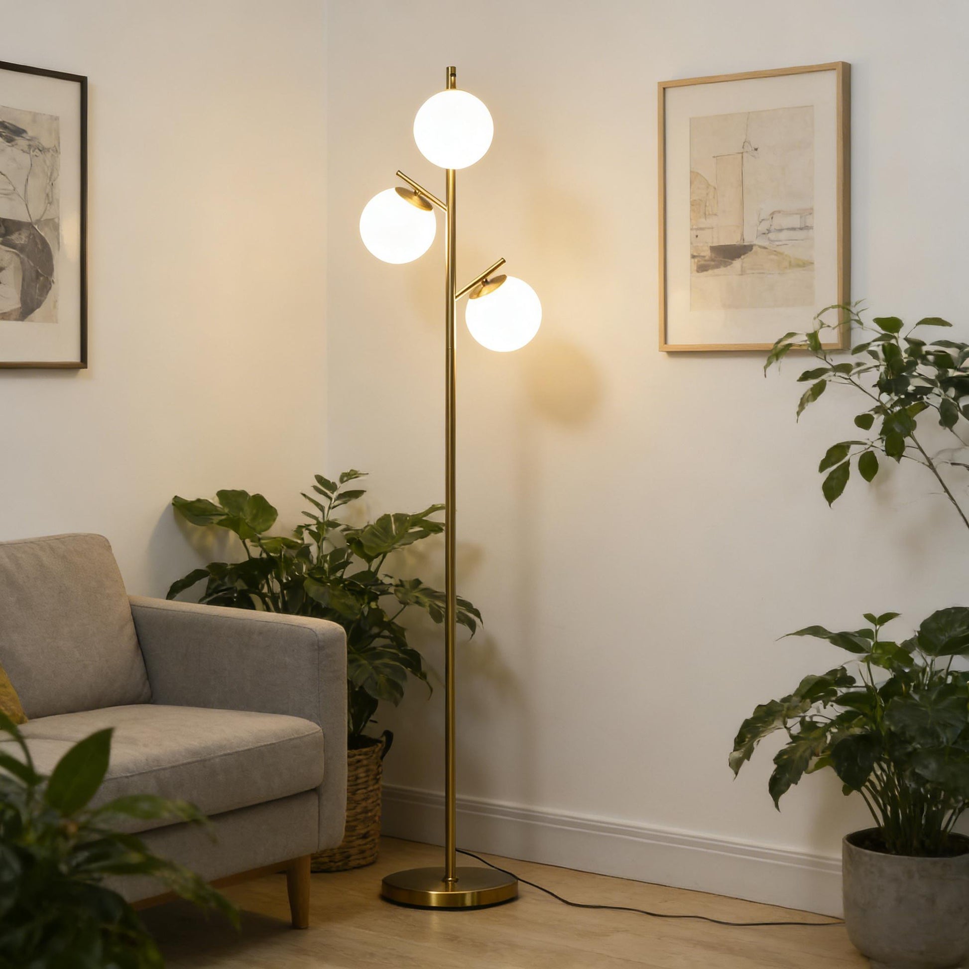 Tree Standing Lamp,3-Light Floor Lamp - SolidRoot Buy Furniture USA