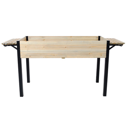 Raised Garden Bed with Metal Legs and Folding Storage Shelf for Outdoor Patio, Deck, Balcony SolidRoot Buy Furniture USA