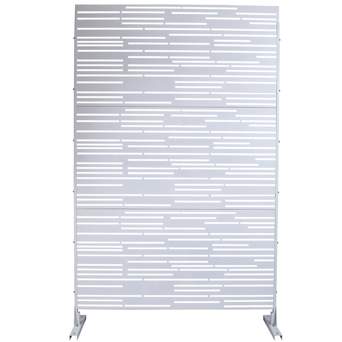 Outdoor & Indoor Freestanding Metal Privacy Screen 76' H x 48' W, Decorative Privacy Fence Panels White SolidRoot Buy Furniture USA