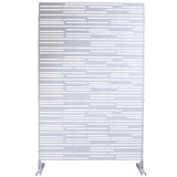 Outdoor & Indoor Freestanding Metal Privacy Screen 76' H x 48' W, Decorative Privacy Fence Panels White SolidRoot Buy Furniture USA