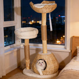 Cat Tree,Cat Tree for Indoor Cats with Wooden Cat Scratching Posts