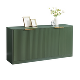59-inch modern wavy sideboard, curved contour design storage cabinet, 4-door cabinet with storage function, suitable for kitchen/bedroom/living room, Green, 59.0'L x 15.7'W x 27.7'H - SolidRoot Buy Furniture USA