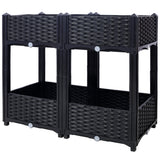 Planter Raised Beds - Elevated Planter Garden Box with Drainage Plug Raised Garden Beds for Vegetable/Flower/Herb Outdoor Standing Planter Beds Gardening Kit,Black,31.5'x15.7'x27.7' SolidRoot Buy Furniture USA