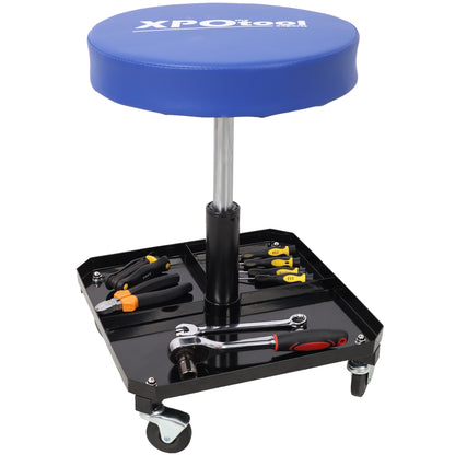 250 LBS Rolling Pneumatic Creeper Garage,Adjustable Mechanic Stool with Tool Tray Storage SolidRoot Buy Furniture USA