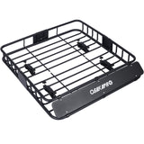 Rooftop Cargo Carrier Basket Motoring Roof Rack, Top Mount Roof Rack, Black Steel, 43 Inches SolidRoot Buy Furniture USA