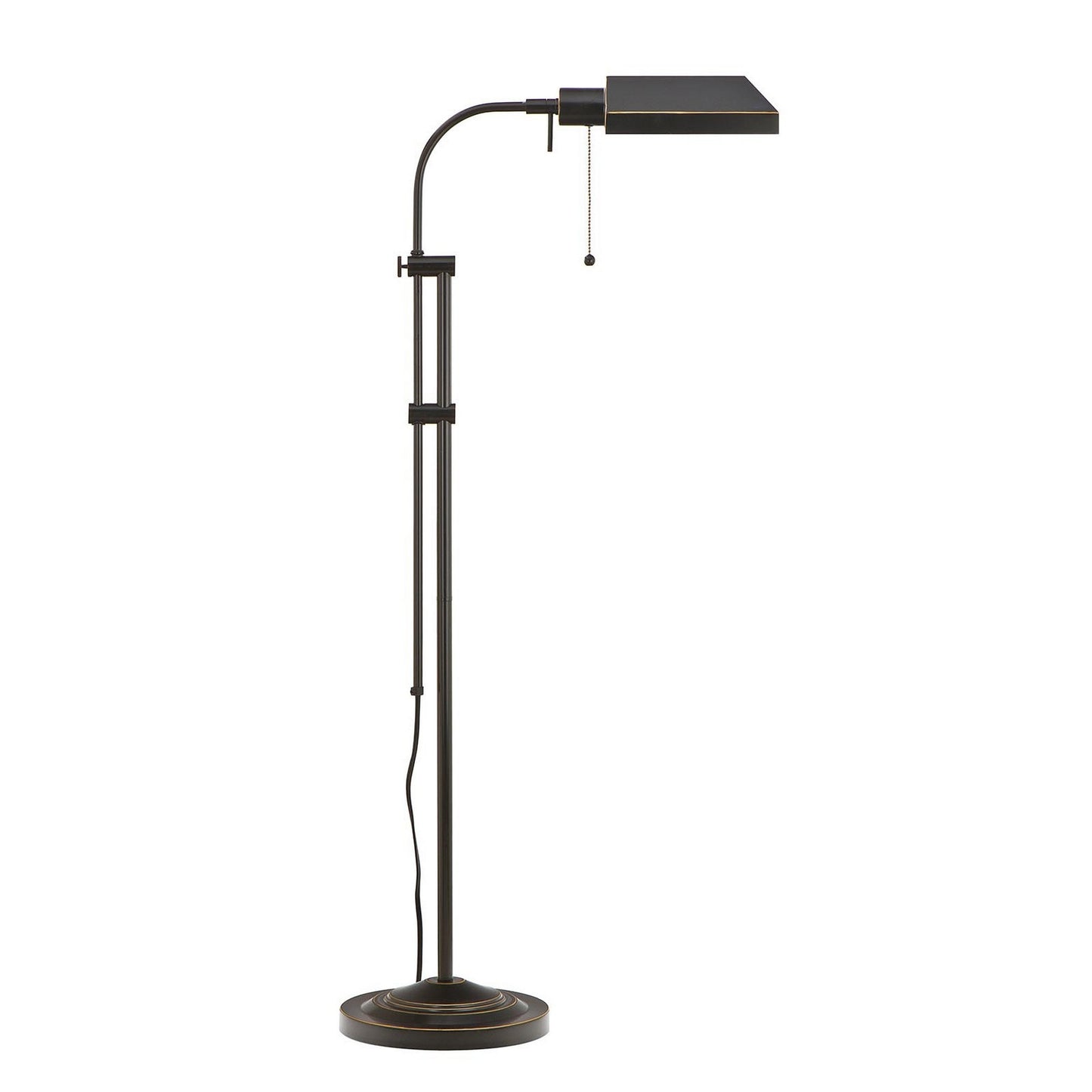 Metal Rectangular Floor Lamp with Adjustable Pole, Dark Bronze - SolidRoot Buy Furniture USA