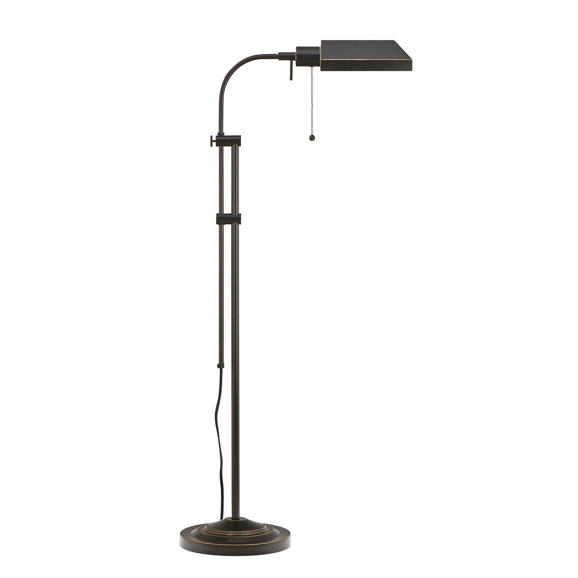 Metal Rectangular Floor Lamp with Adjustable Pole, Dark Bronze - SolidRoot Buy Furniture USA