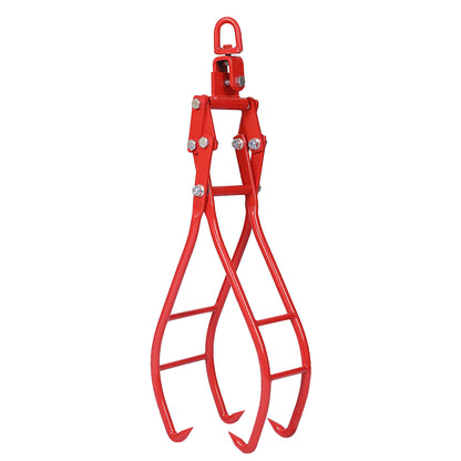 Heavy-Duty 4 Claw Timber Log Lifting Tongs Grabber with 36-Inch Opening, Red Carbon Steel SolidRoot Buy Furniture USA