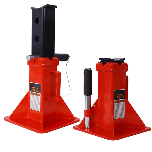 Heavy Duty Pin Type Professional Car Jack Stand with Lock, 22 Ton (44,000 lb) Capacity, Red, 1 Pair SolidRoot Buy Furniture USA
