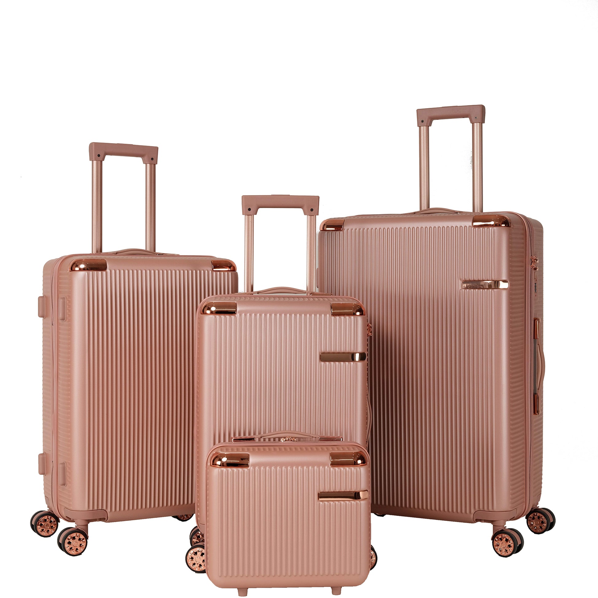 4-piece hard luggage, 360 ° dual rotating four-wheel luggage, password lock, lightweight universal wheel luggage, portable luggage. SolidRoot Buy Furniture USA