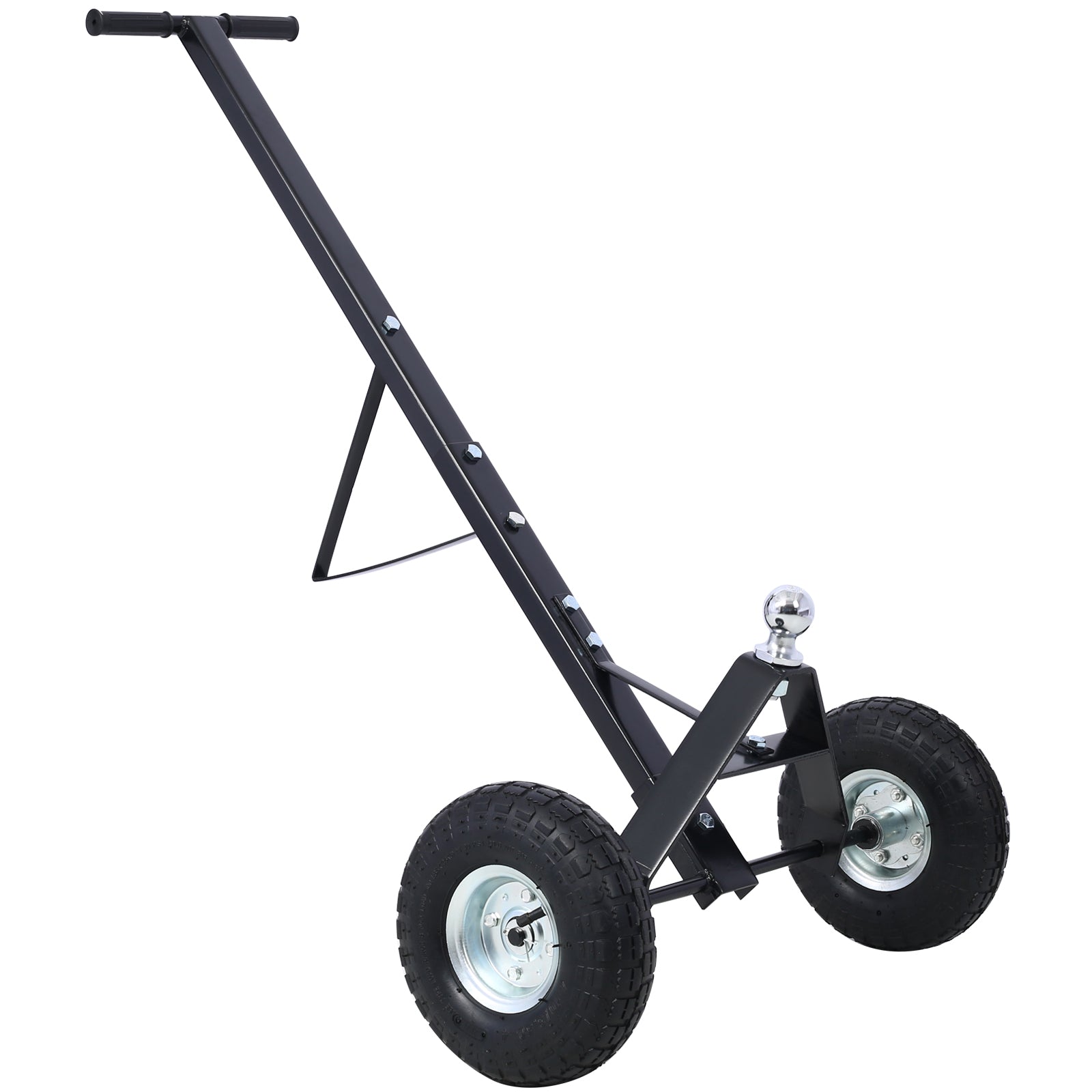 Heavy Duty Trailer Dolly with Pneumatic Tires - 600 Lb. Capacity, Black Steel, 47' L x 24' W SolidRoot Buy Furniture USA