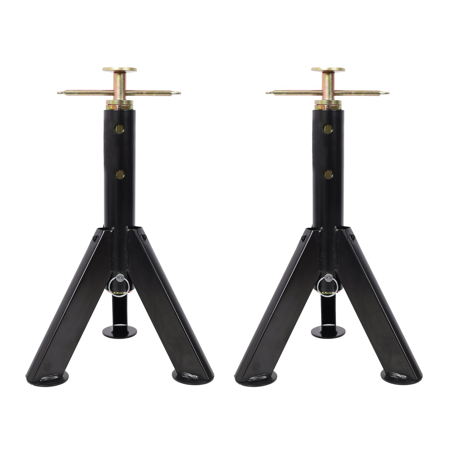 RV Adjustable Telescoping Stabilizer Jack Stand Supports Stabilizer Jacks Black Steel 16 to 30 Inches 6,000 Pound Capacity 2PACK SolidRoot Buy Furniture USA