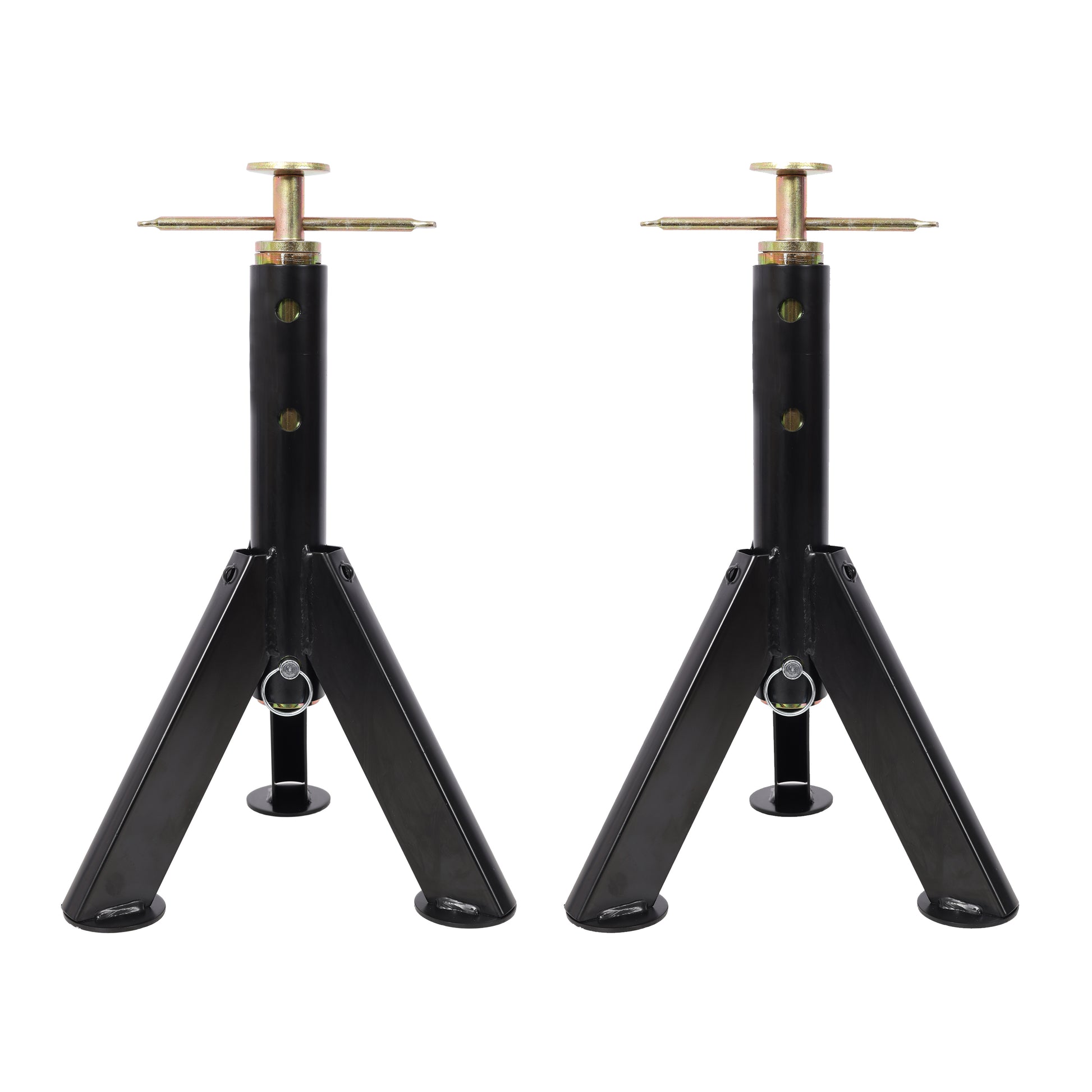 RV Adjustable Telescoping Stabilizer Jack Stand Supports Stabilizer Jacks Black Steel 16 to 30 Inches 6,000 Pound Capacity 2PACK SolidRoot Buy Furniture USA