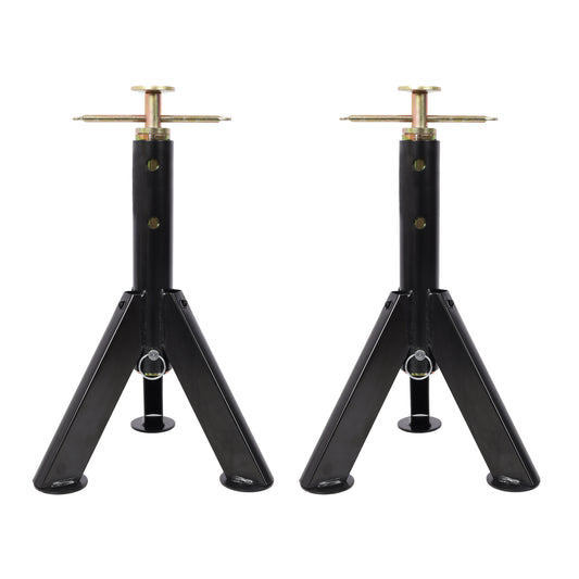 RV Adjustable Telescoping Stabilizer Jack Stand Supports Stabilizer Jacks Black Steel 16 to 30 Inches 6,000 Pound Capacity 2PACK SolidRoot Buy Furniture USA